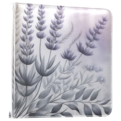 Álbum de Fotos Autoadhesivo DIY Scrapbook en color lavanda con hojas y anillos de 3 argollas, 40 páginas, 8x10 para recuerdos miniatura 1