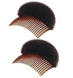 2 Stück braune weiche Schaumstoff-Haar-Clips, Haarkamm, Zopfwerkzeug, Styling-Zubehör, Basiseinsätze, Bump Up Hair Pads, Styling-Stick, Dutt-Macher, Zopfwerkzeug, Haarspangen