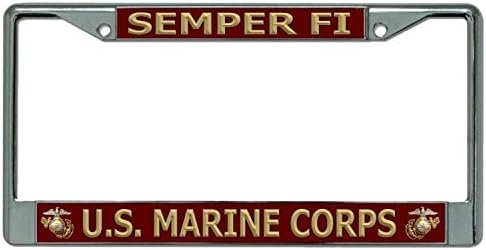 U.S. Marine Corps Semper Fi Chrome License Plate Frame