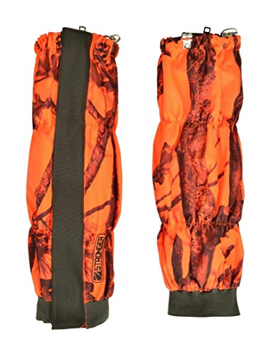 4adventures PERCUSSION robuste Jagd Gamaschen Orange Camouflage mit Stahlseil 900D Polyester mit PVC-Beschichtung Cover