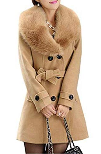 Femme Caban femme laine Double breasted Chaud Manches Longues Manteau d'hiver Mélange Cover