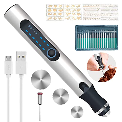 Stylo Graveur Électrique, Gravure Carve Outil, Graveur Électrique Mini Outil Graver Bricolage, Outil Rotatif Bricolage, Pour Bijoux Métal Verre Pierre Plastique Bois