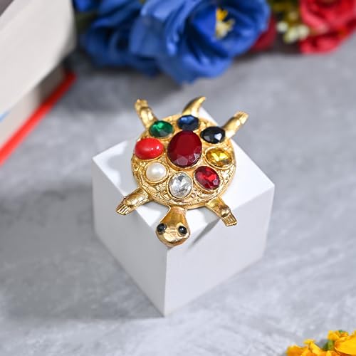 Image of ZAICUS Navratna Tortoise for Vastu, Feng Shui Turtle Showpiece | Decorative Gift for Home, Office, Wealth & Luck