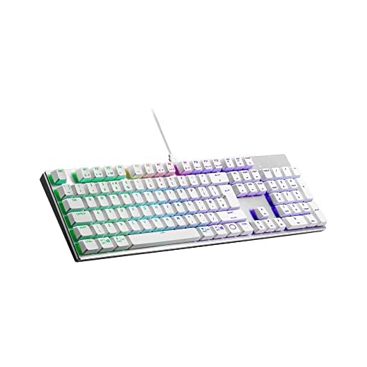 Cooler Master SK652 RGB Clavier Gaming Mécanique Complet avec Rétroéclairage RGB Blanc Interrupteur Mécanique Faible Profil Rouge