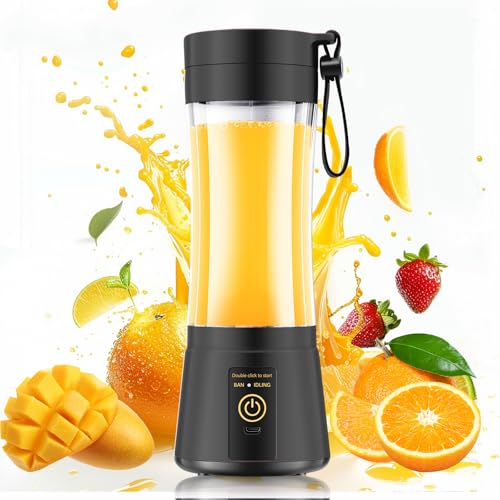 Image of Portable Blender for Smoothies & Shakes - Personal Blender with 12Oz Traveling Cup, BAP Free, 6 Stainless Steel Blades, Freshly Squeezed for Office /Picnic /Sports