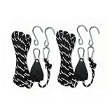 ガイロープ ロープラチェット 自在金具 滑車調整 テントロープ 3/8"特大【直径10mm 長さ5m 耐荷重600kg 金属製フック付き 調整器付き】防風ロープセット 最も太い パラコード 引っ張りロープ 反射 ナイロン製 タープ設営 キャンプ用 吊り下げ用 風よけ用 反光デザイン 転倒を防ぎ アウトドア (2, 10mm*5m)