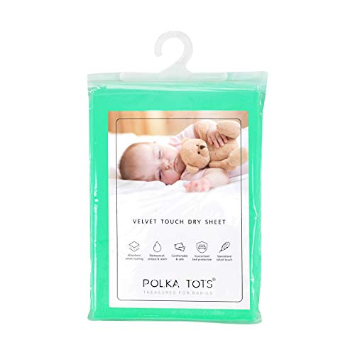 Image of POLKA TOTS Premium Waterproof Dry Sheet for New Born Baby | Extra Absorbent Bed-Cot Protector Mat | Water Proof Sheets for Kids Urine | Rubber Sheet for Adult & Toddlers | 70 X 100 CM M (Pack of 2)