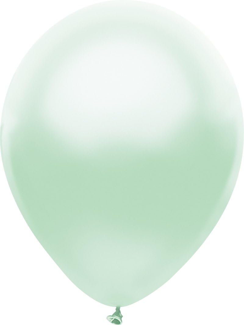 72100 Made in the USA Metallic 12-Inch Latex Balloons, 10-Count, Silk Seafom
