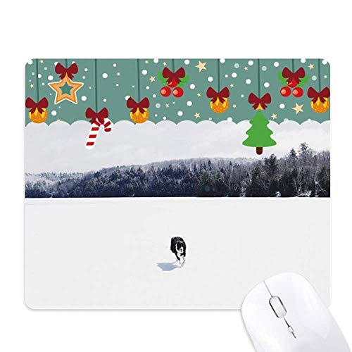 Tapis de souris motif neige en caoutchouc pour bureau de télétravail chaleureux