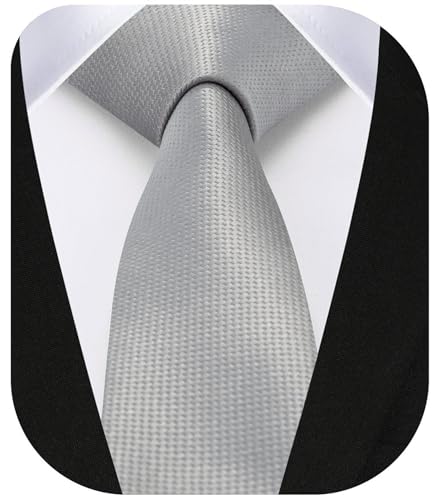 HISDERN Tie Skinny Ties Slim Necktie For Men 6cm Solid Silk Tie Classic Formal Neck Tie for Wedding Party Business - Image 4