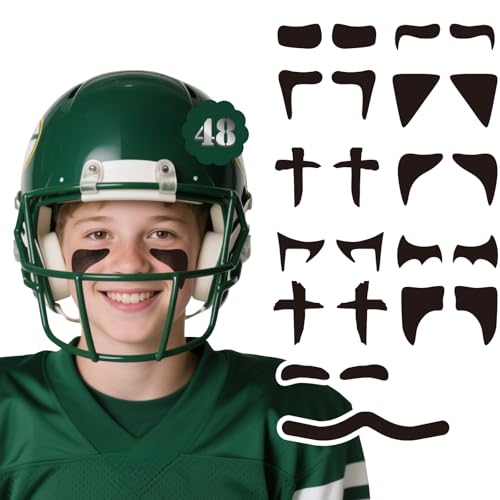 48 Pairs Eye Black Stickers for Kids, Sports Eye Strips Baseball Football Softball Face Eyeblack Stickers for Sport Game Day Themed Birthday Party Supplies