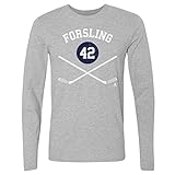 500 LEVEL Gustav Forsling Long Sleeve Tee (Long Sleeve, Large, Heather Gray) - Gustav Forsling Florida Sticks WHT