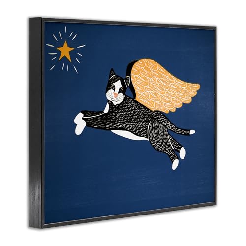 Tableau Chat d'ange noir Stupell Industries 16x20 cm - 4