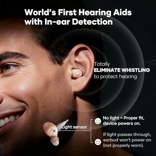 SyncTune Bluetooth Hearing Aids, Rechargeable OTC Hearing Aids Enables Phone Call & Music Streaming, in-Ear Detection to Avoid Whilsting, Auto UV Cleaning & Drying, 300H Backup Power - Image 5