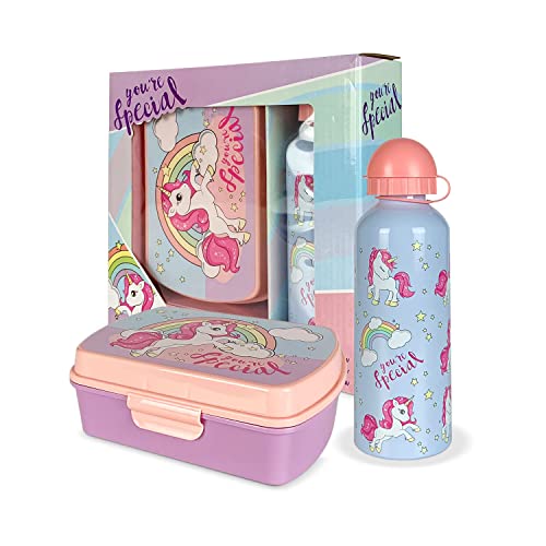 Set pranzo Unicorno école boîte à lunch avec gourde 500 ml enfant 5391
