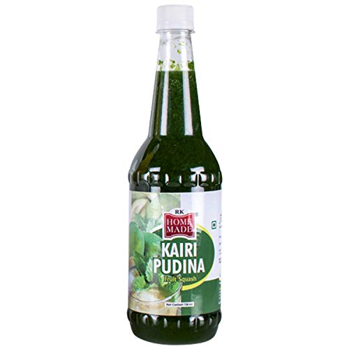 Image of RK HOME MADE NATURAL SYRUP | Keri Pudina Crush Syrup | Gluten free | 100% Vegan & Low fat | Easy to use | A perfect drink for house parties, picnics, & road trips to everyone's delight 750 - ML
