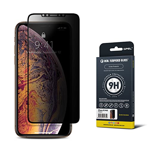 Gpel Privacy Screen Protector for iPhone Xs Max/iPhone 11 Pro Max compatible Real Tempered Glass [Privacy Anti Spy] Case-Friendly Work with most Case HD Clarity 9H Hardness 99% Touch Accurate