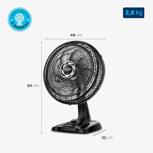 Ventilador de Mesa 40cm Turbo, Mondial, Preto/Prata, 140W, 110V - NVT-40-8P-B