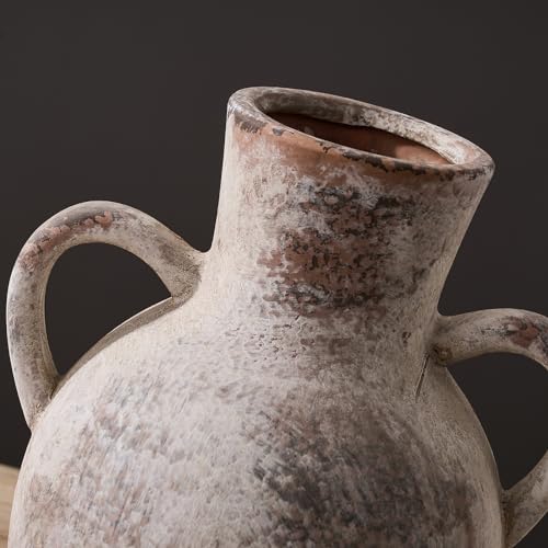 Siducal Rustic Ceramic Farmhouse Flower Vase With 2 Handles thumb #4