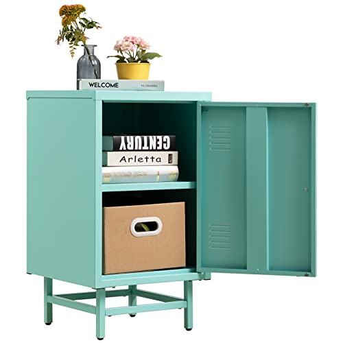 Peeteepoe Entryway Table Metal Storage Cabinet, Perfect For Use As Tall Nightstand Modern Buffet Kitchen Cabinet With Doors, Side Table Cabinet For Living Room, Kids Nightstands & Office Storage #TOP1