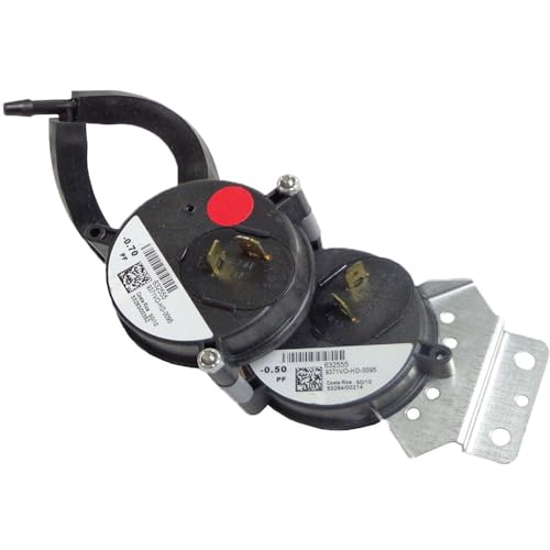 Nordyne OEM 2 Stage Black Furnace Replacement Air Pressure Switch .50 / .70, Push Button, Diaphragm, Automatic