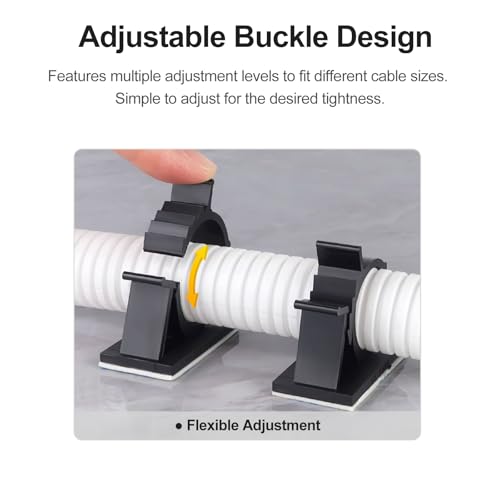Passe-câble adhésif réutilisable en nylon pour ranger les cordons du bureau - 5