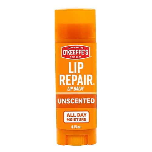 O'Keeffe's Lip Repair Unscented Lip Balm for Dry, Cracked Lips - Stick (1 Pack) - Moisturizer for...