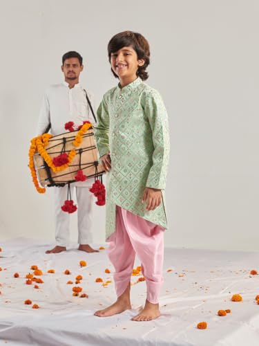 Pspeaches Boys Embroidered Regular Kurta With Dhoti Pants (15-16Years)