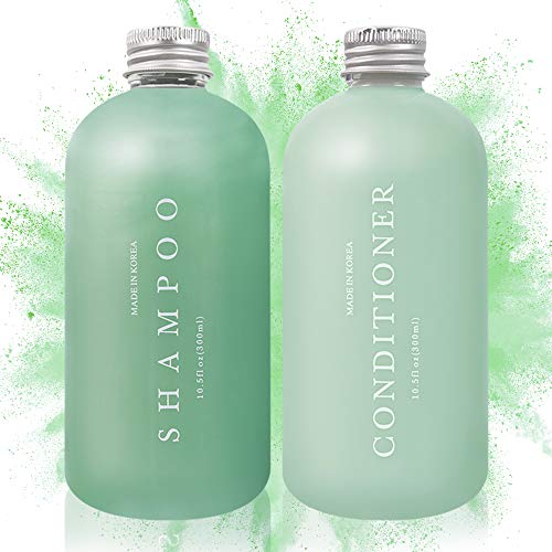 Formula of Beauty Korean Shampoo and Conditioner - Oily Hair, Daily Scalp Care - Plant Based All Natural Shampoo and Conditioner set Paraben, Sulfate Free - Island Heaven Green (10.5 fl oz)