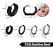 Pendientes de Aros de Acero Inoxidable 7 pares Negro para Hombres y...