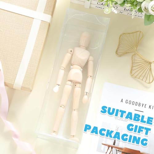 Image of Briwooody 10 Sets transparent adjustable Doll Stands display holder with Gift Boxes Action Figure Stands for 9 to 12 Inch Adjustable Waist Clip for Home Shop Birthday Party Favor (Transparent)