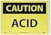 NMC C409PB OSHA Sign, Legend "CAUTION - ACID", 14" Length x 10" Height, Pressure Sensitive Adhesive Vinyl, Black on Yellow