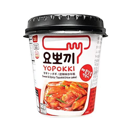 Yopokki Doppelpack Süß & Würzig - Reiskuchen im Becher - Sweet & Spicy Rice Cake Cup - Würzige koreanische Reiskuchen - OG ASIA - 2x 140g