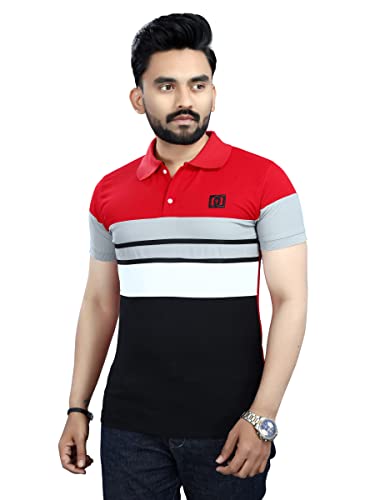 Image of Men's Regular Fit Striped Polo T-Shirts