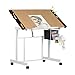 Studio Designs Deluxe Craft Station, Top Adjustable Drafting Table Craft Table Drawing Desk Hobby Table Writing Desk Studio Desk with Drawers, 36''W x 24''D, White / Maple