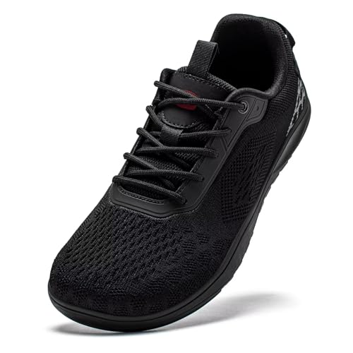 HOBIBEAR Unisex Barfußschuhe Schuhe Breite Barfuss Damen Herren Minimalistische Outdoor Trail Running(Schwarz, EU 41)