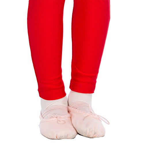 Girls Unitard Gymnastics High Neck Ankle Length Dance Bodysuit Dancewear (Xxs, Red) #TOP2