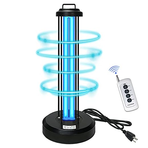 COOSPIDER UV Light Sanitizer 38 Watts UVC Germicidal Lamp w/Remote Control 253.7nm Sterilizer Lamp for Home Office School Odor and Mold Removal 3-Gear Timer 15/30/60 Minutes 110V CTUV-38 (Ozone Free)