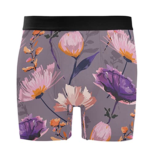 Bóxer para hombre elástico Vnurnrn, calzoncillos de margarita morada para el día a día