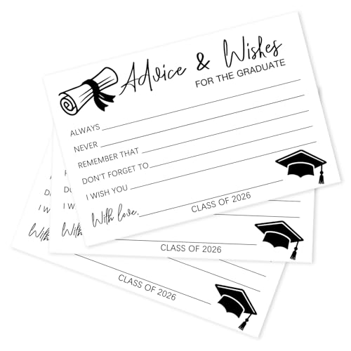 30 Pcs Graduation Advice Cards For 2026 - Advice & Wishes-Double Sided Advice Cards For Class Of 2026, Senior School College Graduation Party Favor Decorations And Supplies(4 X 6") - A02