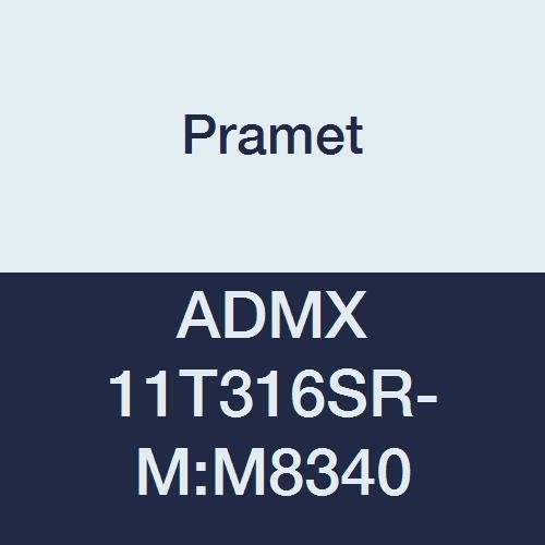 Pramet ADMX 11T316SR-M:M8340 Carbide Stainless Steel and Super Alloy (P40,M30,S30) Insert for Force AD Milling Cutter, 11MM ADMX Insert, 063" Rad, PVD, 85 Degree Parallelogram, Black (Pack of 10)