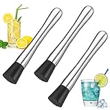 【Uso conveniente】 Maja para cóctel, con cabeza de plástico ranurada para aumentar la fricción con los alimentos. Ideal para triturar lima, limón, fruta, hielo, menta u otras hierbas.