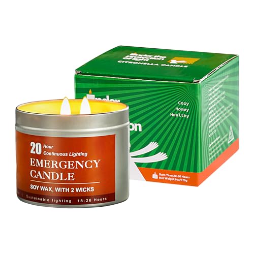 Power Outage Candles, Long Burning Utility Lights, Disaster Storm Shelter Outdoor Use, Unscented Clean Wax, Weather Ready Survival Supply, Backup Illumination for Preparedness