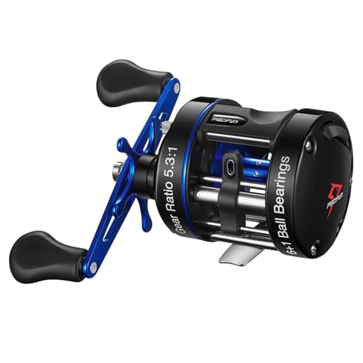 Piscifun Chaos XS Baitcasting Reel Round Reel Reinforced Metal Body Conventional Reels for Catfish, Musky, Bass, Pike, Saltwater Inshore Surf Fishing Reels (40 Right Handed)