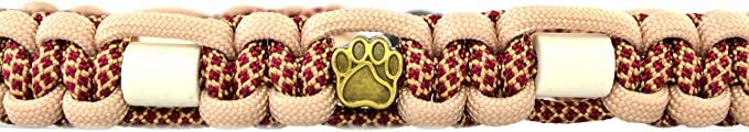 EM-Keramik-Halsband für Hunde & Katzen - Maßanfertigung EM-Band Original US-Paracord (Unter 20 cm, Bordeauxrot)