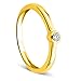 Produktbild Orovi Damen Verlobungsring Gold Solitärring Diamantring 9 Karat (375) Brillanten 0.07crt Gelbgold Ring mit Diamanten