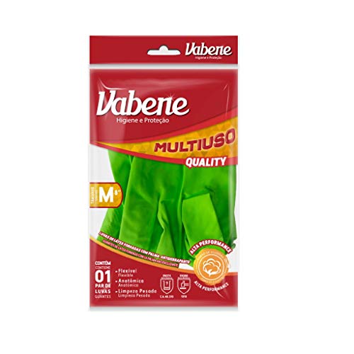 Luva Multiuso Limp.Moderada Quality Verde Tam.M, Vabene