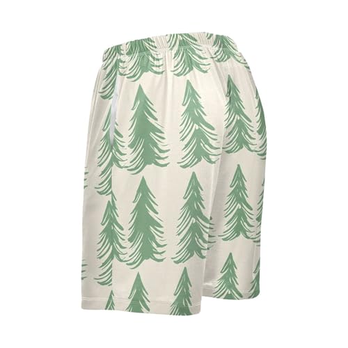 Green Forest Tree Pajama Shorts for Men Lounge Pants Lounge Bottoms Sleepwear Pajama Pant with Pockets, S-XXL3