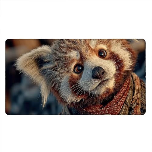 Alfombrilla Ratón XXL Alfombrilla Escritorio 600x300mm Mouse Pad Mejora la Precisión y la Velocidad con Base de Goma Antideslizante y Bordes Cosidos Duradera Cómoda, Juegos (Panda Animal) xR8-153
