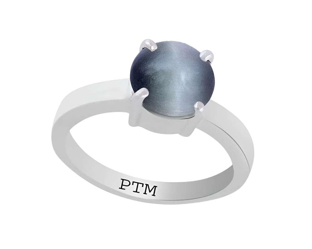 PTM 925 Sterling Silver Cats Eye/Lehsuniya 3.25 to 10.25 Ratti or 3.00 to 9.50 Carat Astrological Gemstone Bis Hallmark Ring for Men & Women